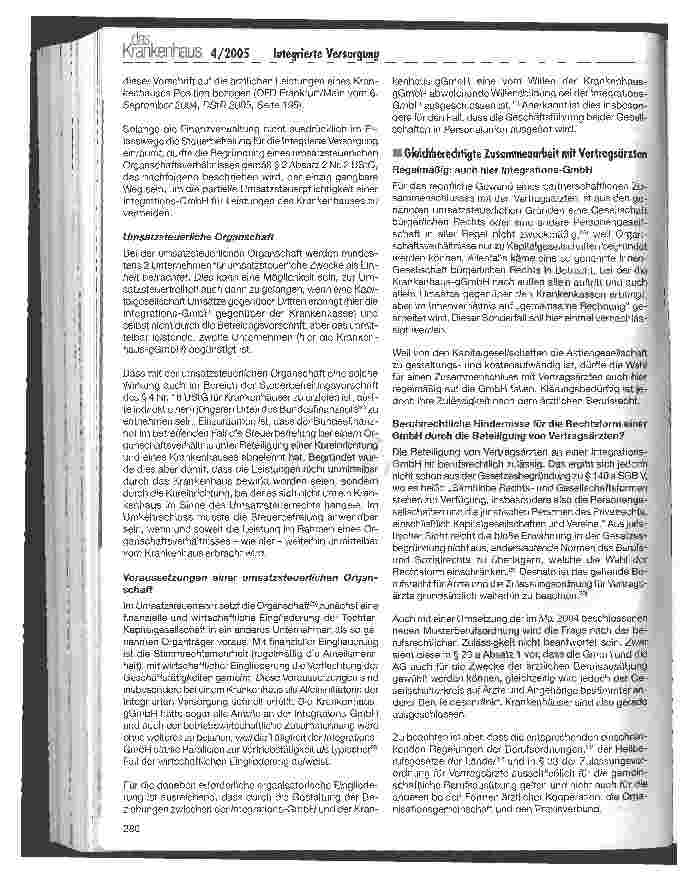Vorschauseite 6: Gemeinnützige Krankenhäuser: rechtliche Umsetzung einer Integrierten Versorgung