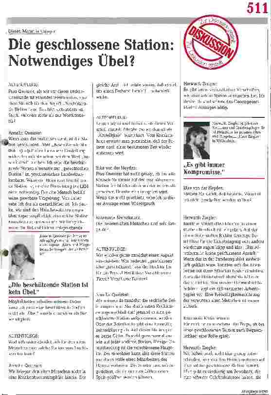 Vorschauseite 1: Die geschlossene Station: Notwendiges Übel?