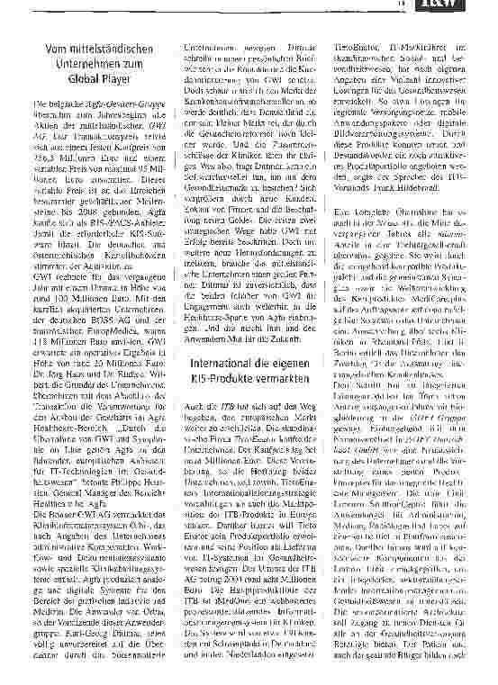 Vorschauseite 2: Europäisierung und sektorenübergreifende KooperationTrends auf dem Krankenhaus-IT- MarktKooperationen