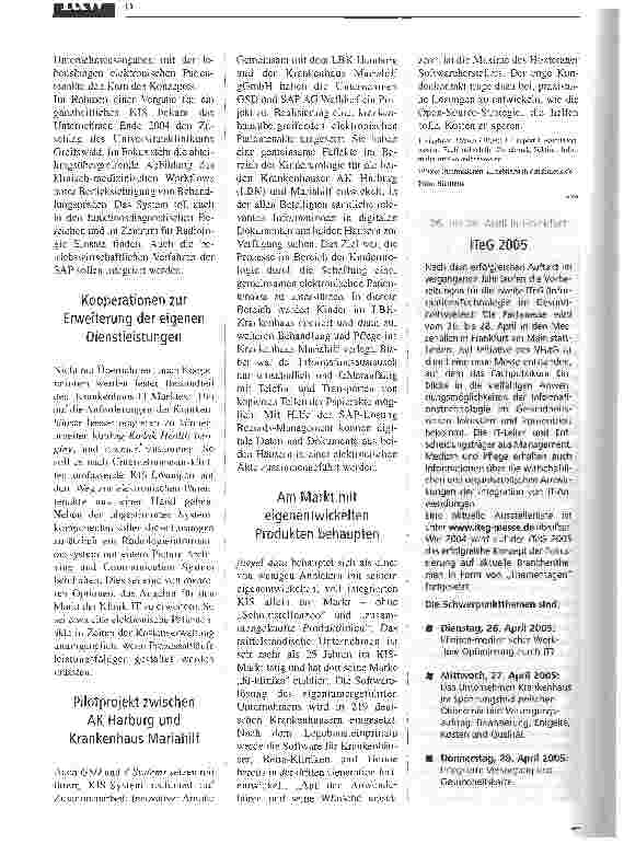 Vorschauseite 3: Europäisierung und sektorenübergreifende KooperationTrends auf dem Krankenhaus-IT- MarktKooperationen