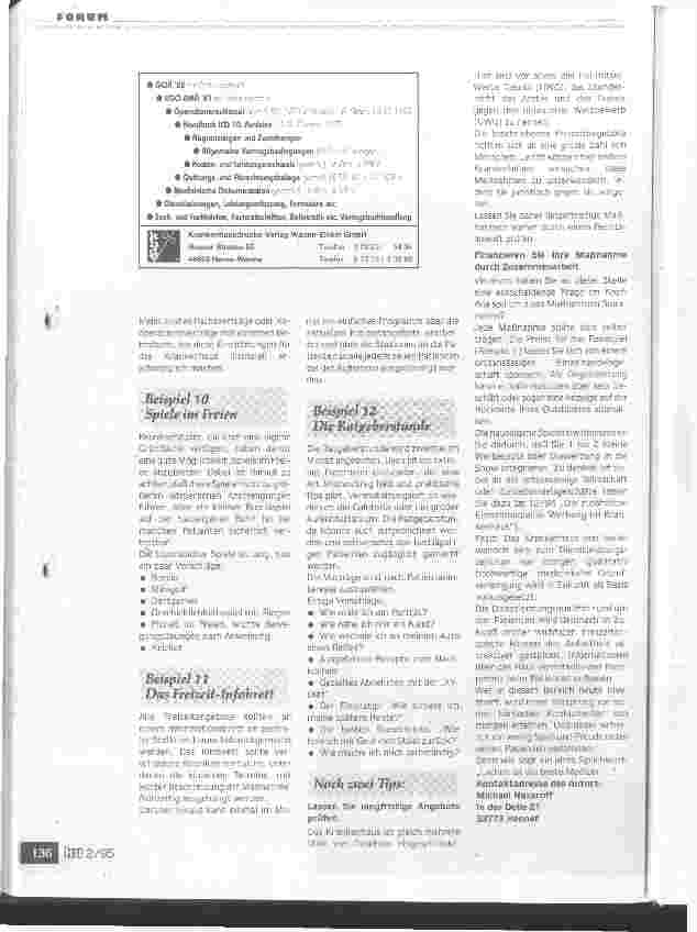 Vorschauseite 3: Breite Freizeitangebote verbessern die Patientenzufriedenheit