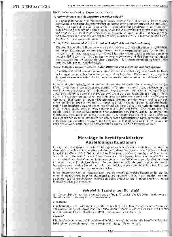 Vorschauseite 4: Modelling mit Metalog zur Intensivierung der Ausbildungin der Pflegepraxis