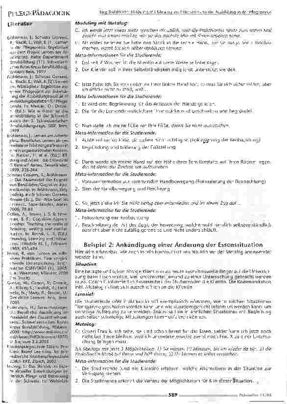 Vorschauseite 5: Modelling mit Metalog zur Intensivierung der Ausbildungin der Pflegepraxis