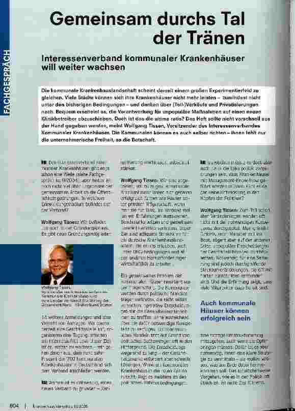 Vorschauseite 1: Gemeinsam durchs Tal der TränenInteressenverband kommunaler Krankenhäuser