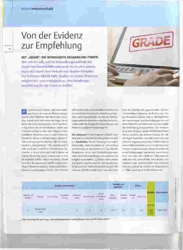 Vorschauseite 1: Von der Evidenz zur Empfehlung