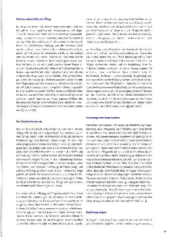 Vorschauseite 2: KINDER UND PALLIATIVE CARE (FORTSETZUNG) Wenn Kinder sterben - Pädiatrische Palliative Care im Spannungsfeldzwischen Nähe und professioneller Distanz