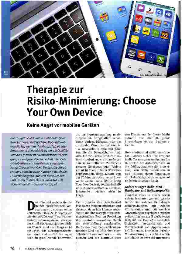 Vorschauseite 1: Therapie zur Risiko-Minimierung: Choose Your Own Device