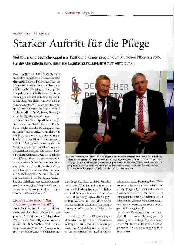 Vorschauseite 1: Starker Auftritt für die Pflege
