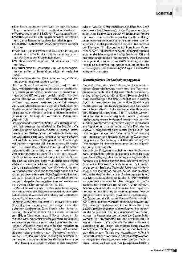 Vorschauseite 3: Weitorientierung im Technologiemanagement von Krankenhäusern