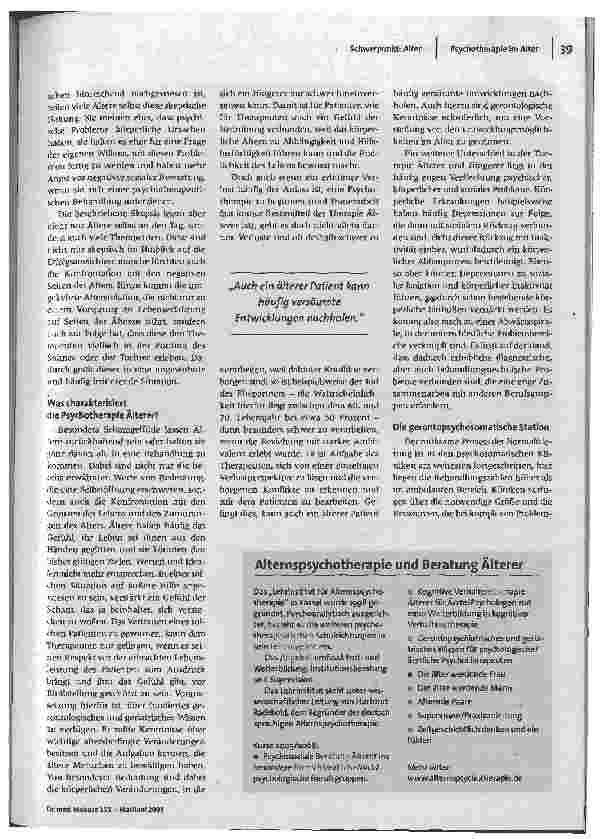 Vorschauseite 2: Psychotherapie im Alter