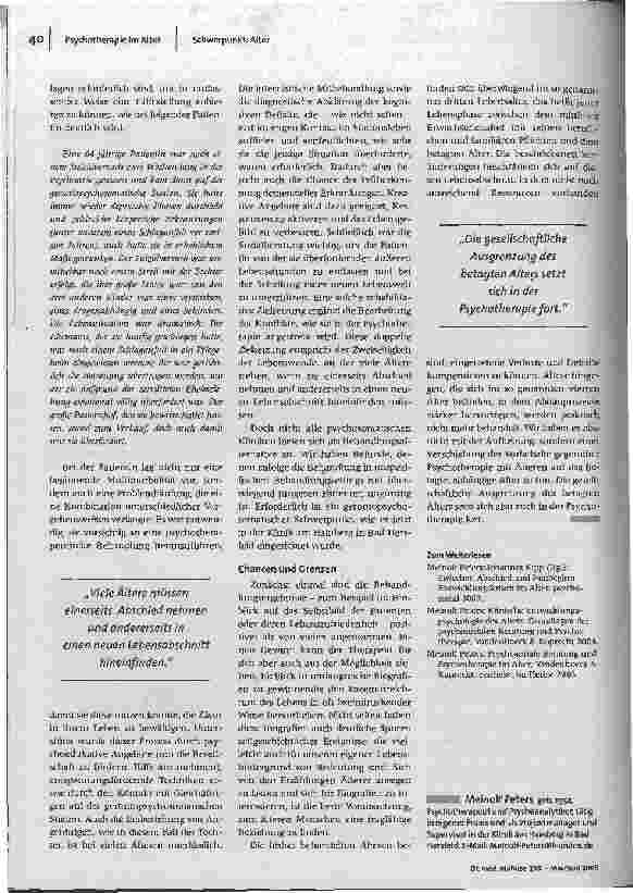 Vorschauseite 3: Psychotherapie im Alter
