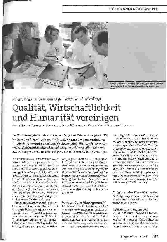 Vorschauseite 1: Qualität, Wirtschaftlichkeit und Humanität vereinigen