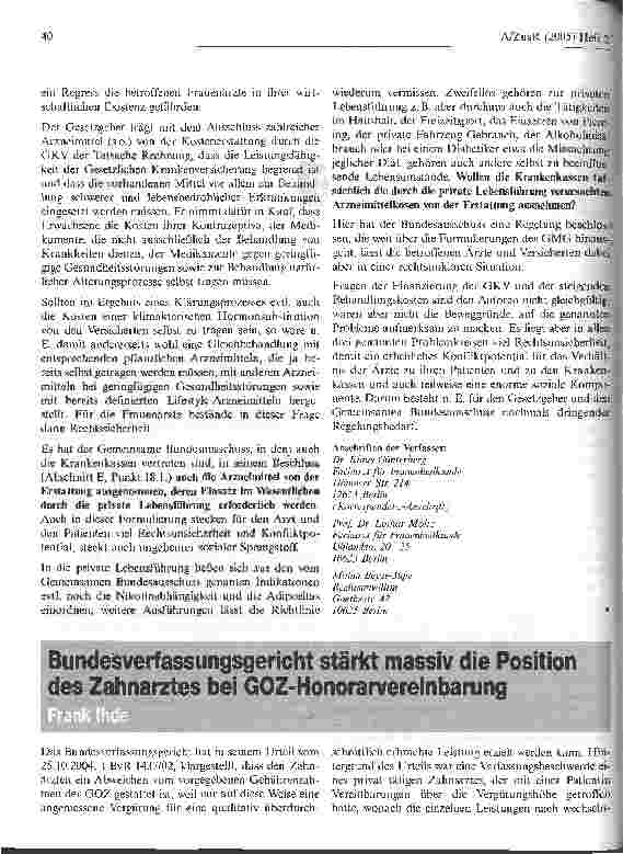 Vorschauseite 3: Medikamente für die Lebensqualität, gegen Alters-Krankheiten und wegen der Lebensführung nur noch für Selbstzahler?Am Beispiel der Hormon-Ersatz-Therapie