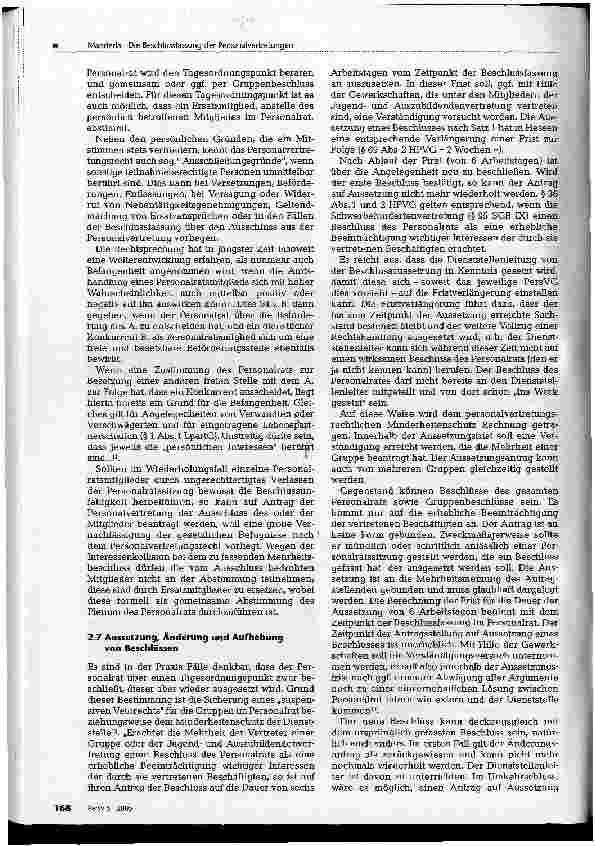 Vorschauseite 5: Die Beschlussfassung der Personalvertretungen