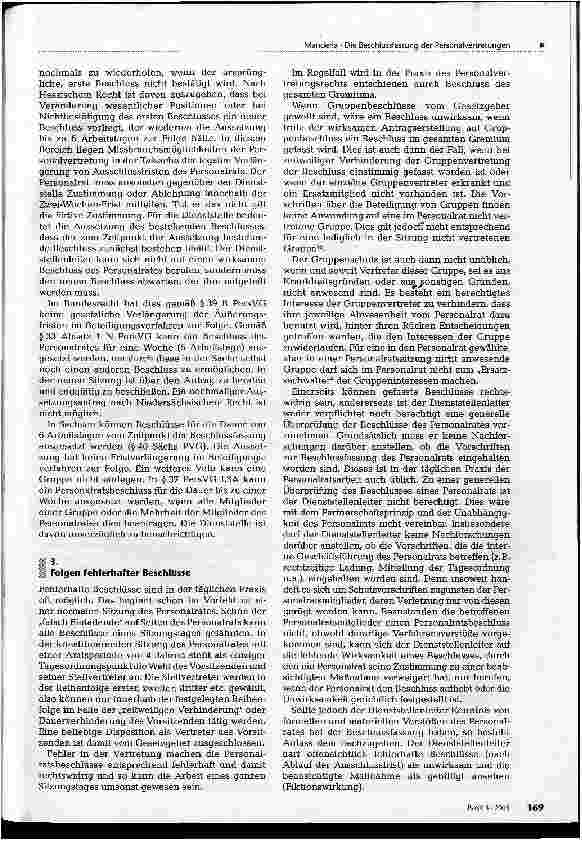 Vorschauseite 6: Die Beschlussfassung der Personalvertretungen