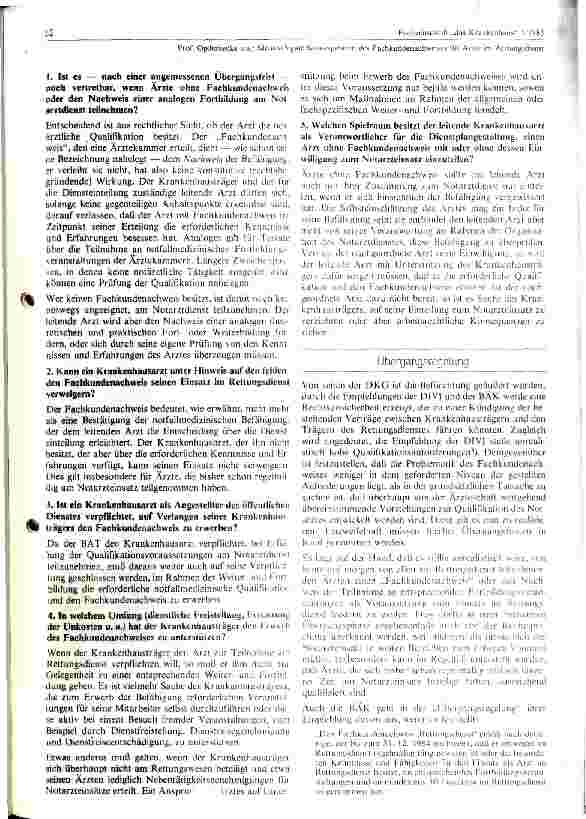 Vorschauseite 4: Medico-legale Kosequenzen des Fachkundennachweises für Ärzte im Rettungsdienst