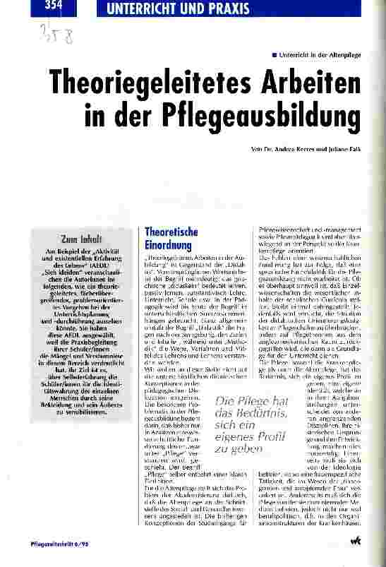 Vorschauseite 1: Theoriegeleitetes Arbeiten in der Pflegeausbildung