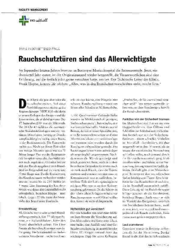 Vorschauseite 1: Rauchschutztüren sind das Allerwichtigste