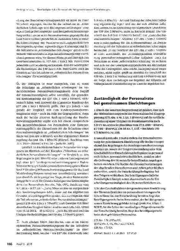 Vorschauseite 1: Zuständigkeit der Personalräte bei gemeinsamen Einrichtungen