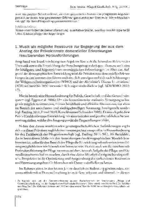 Vorschauseite 2: Die Auswirkungen musikalischer Interventionen auf Menschen mit Demenz in niedrigschwelligen Betreuungsgruppen: Eine qualitative Studie über das Erleben pflegender Angehöriger