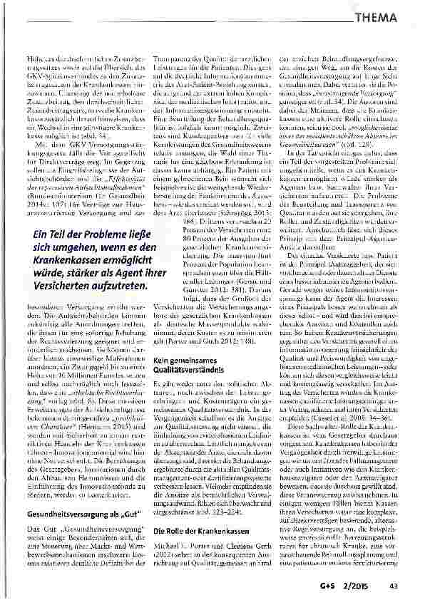 Vorschauseite 3: Qualität als Wettbewerbsparameter in der GKV