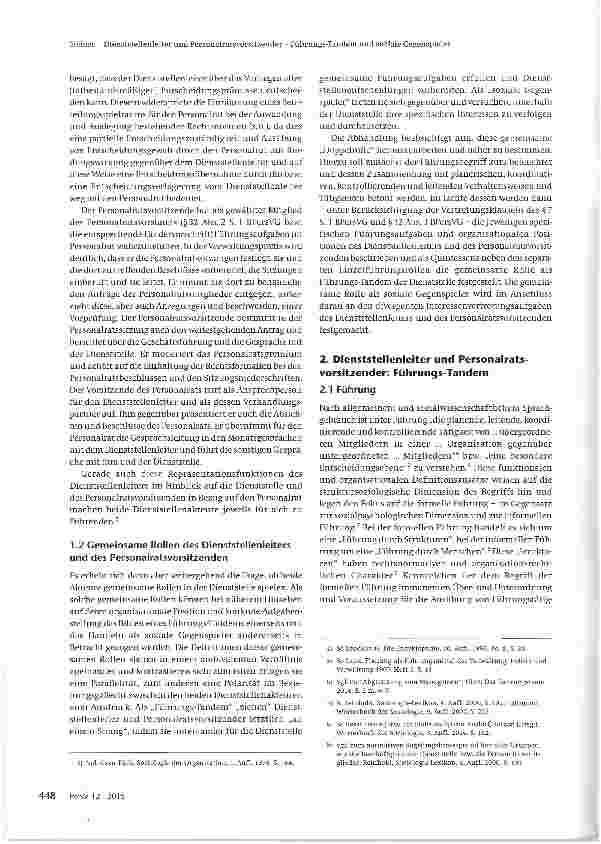 Vorschauseite 2: Dienststellenleiter und Personalratsvorsitzender -Führungs-Tandem und soziale Gegenspieler