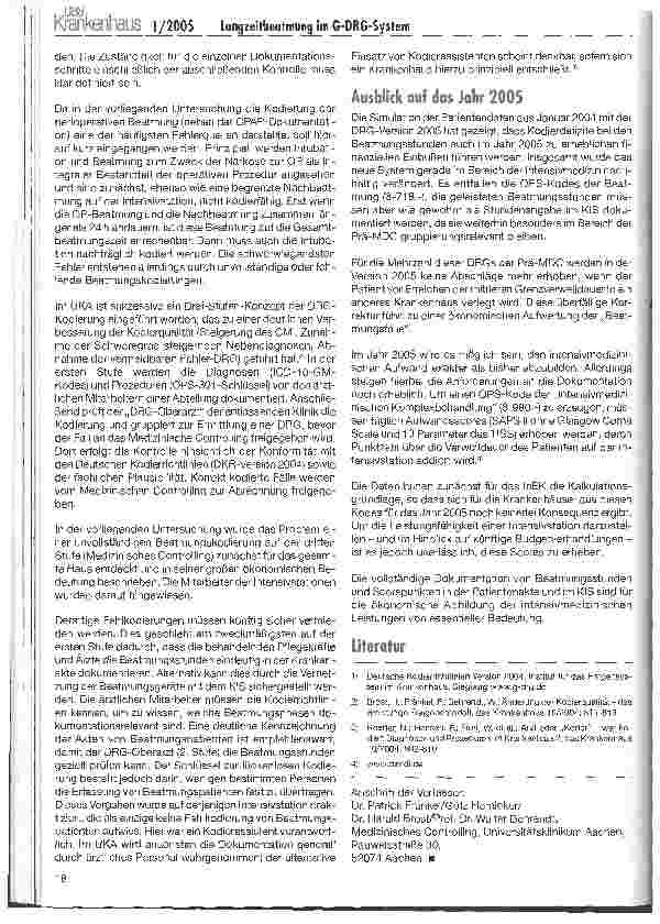 Vorschauseite 4: Beatmen, dokumentieren, kodieren, abrechnen -Langzeitbeatmung im G-DRG-System