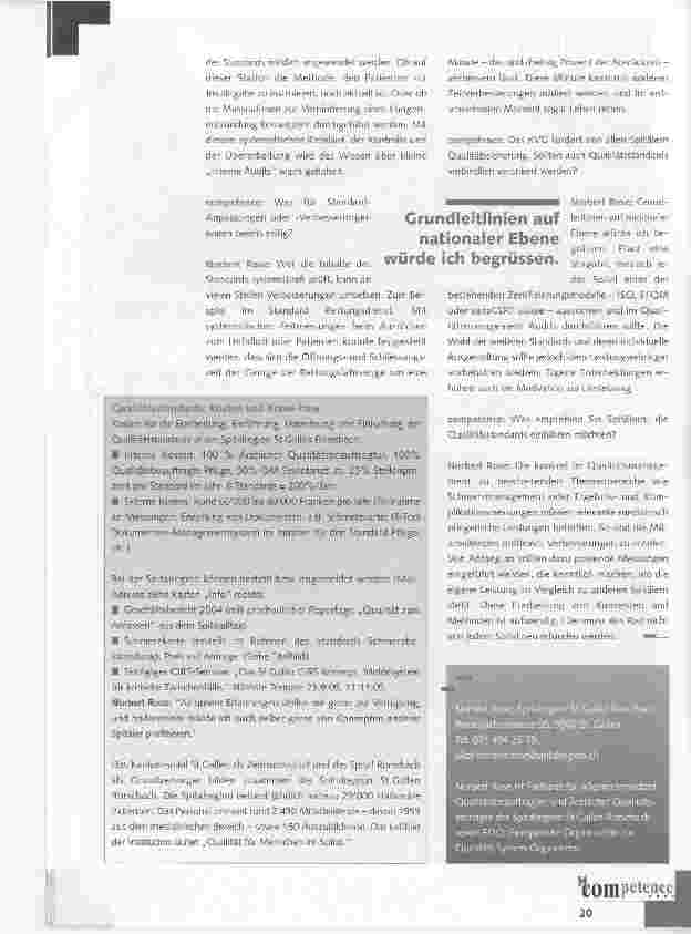 Vorschauseite 4: Von Qualitätsstandards profitieren Patienten und Spital