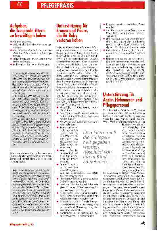 Vorschauseite 5: Möglichkeiten der Unterstützung betroffenrer Eltern in der Klinik