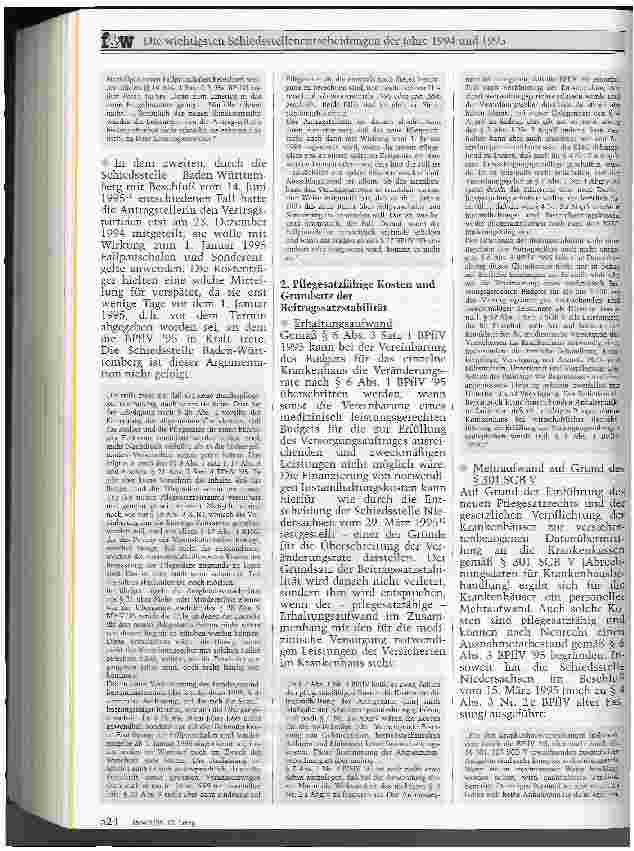 Vorschauseite 4: Die wichtigsten Schiedsstellenentscheidungen der Jahre 1994 und 1995 Die BPflV im Umbruch