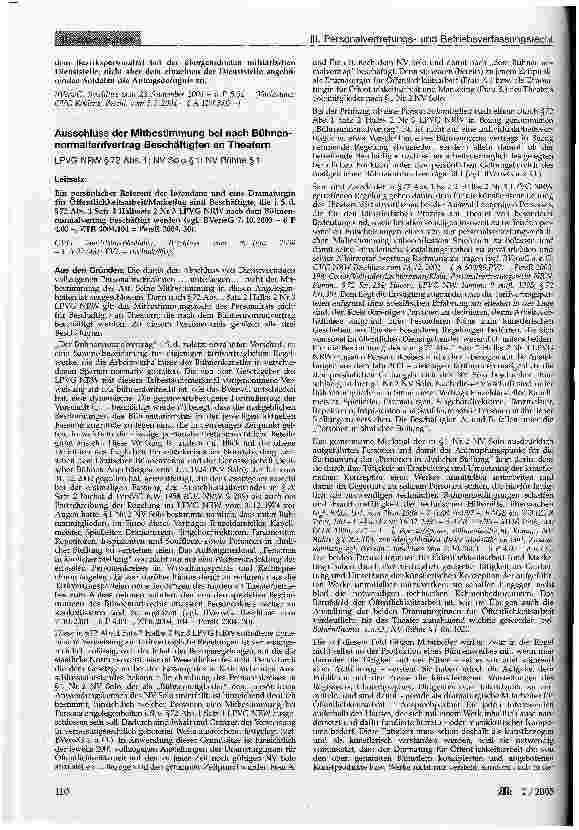 Vorschauseite 3: III. Personalvertretungsund Betriebsverfassungsrecht Initiativrecht des Personalrats; Einführung eines elektronischen Zeiterfassungssystems; Mitbestimmung bei Einführung technisch…