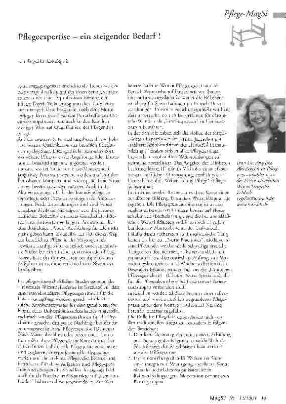 Vorschauseite 1: Pflegeexpertise - ein steigender Bedarf!