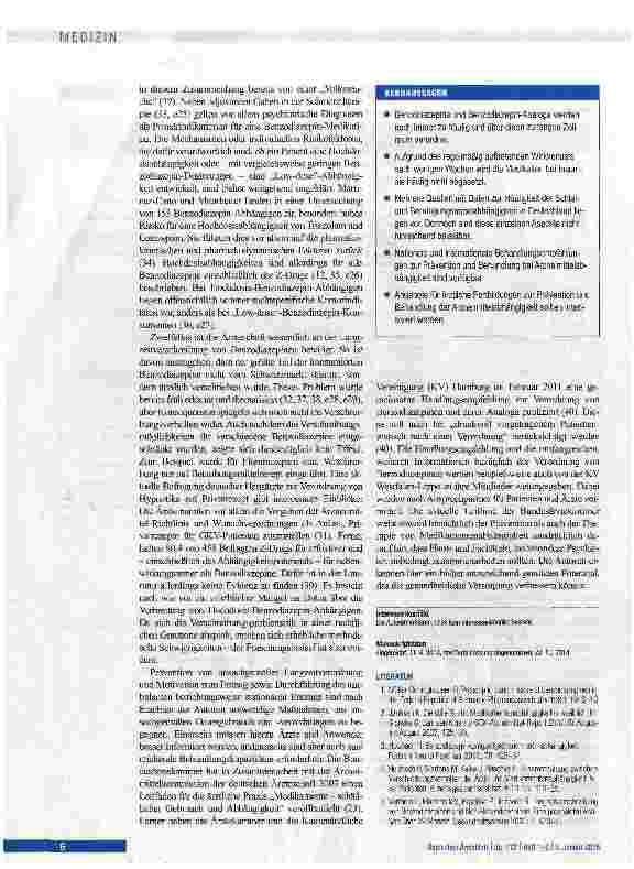 Vorschauseite 6: Probleme der Dauertherapie mit Benzodiazepinen und verwandten Substanzen