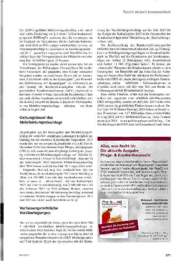 Vorschauseite 2: Solidarbeitrag zugunsten der Krankenkassen?