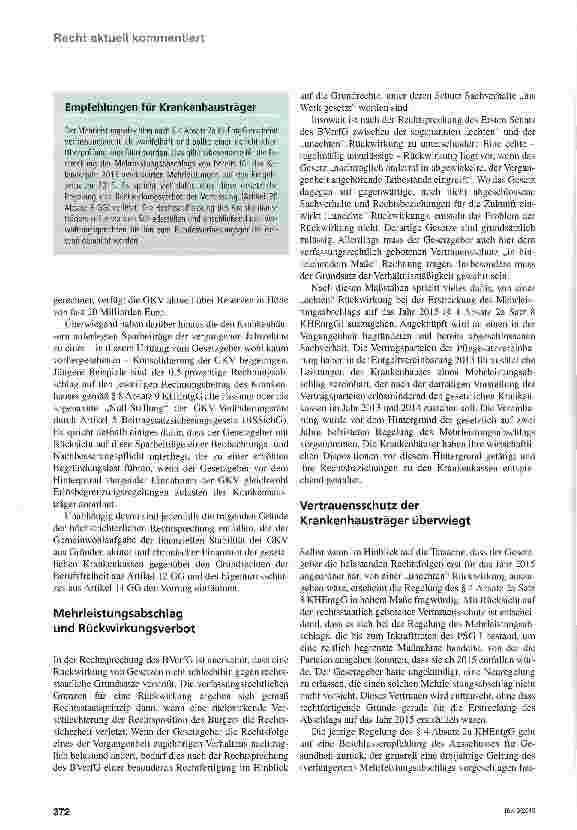 Vorschauseite 3: Solidarbeitrag zugunsten der Krankenkassen?