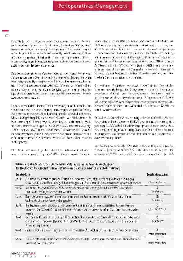 Vorschauseite 2: Intravasaler Volumenersatz beim perioperativen erwachsenen Patienten -was ist evidenzbasiert?