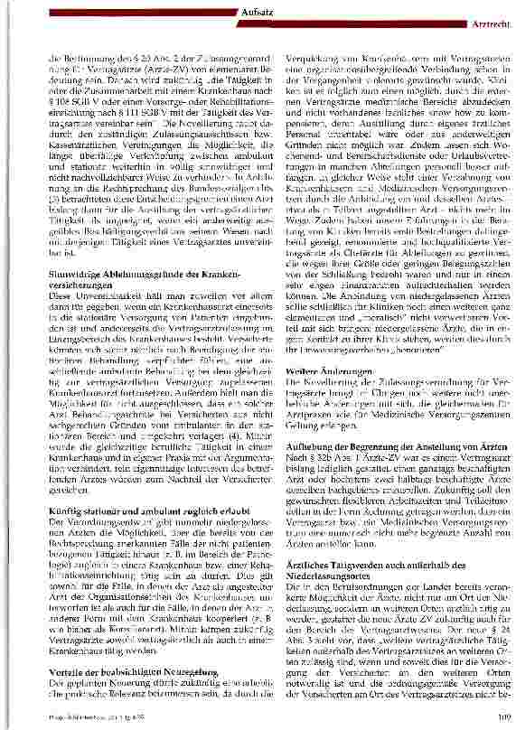 Vorschauseite 2: Änderungen des Vertragsarztrechts schlagen die Brücke von der Praxis zur Klinik