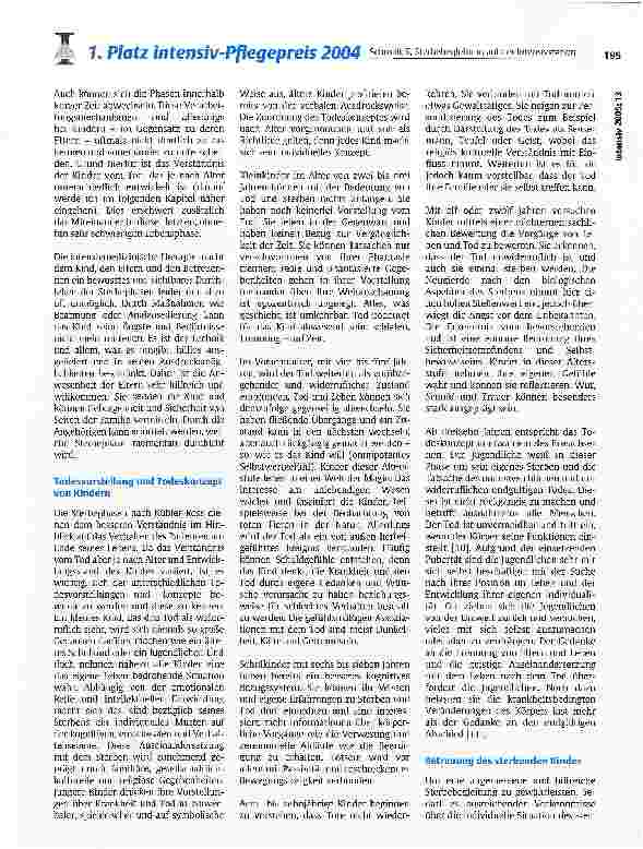 Vorschauseite 4: Sterbebegleitung auf der Pädiatrischen Intensivstation