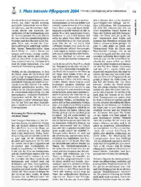 Vorschauseite 6: Sterbebegleitung auf der Pädiatrischen Intensivstation