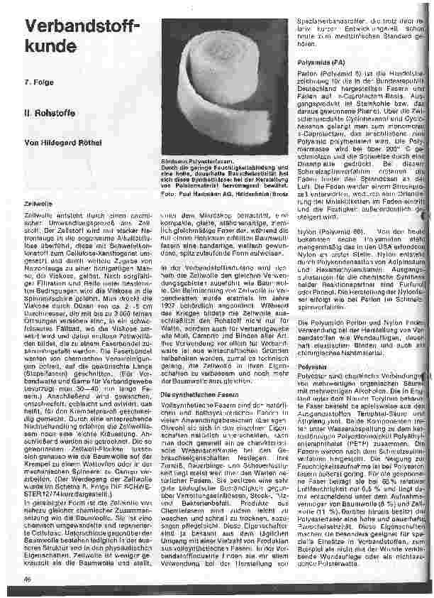 Vorschauseite 1: Verbandstoffkunde 7.Folge: 2.Rohstoffe