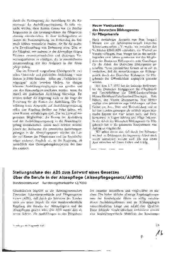 Vorschauseite 2: Ausbildung der Altenpflege vereinheitlichen
