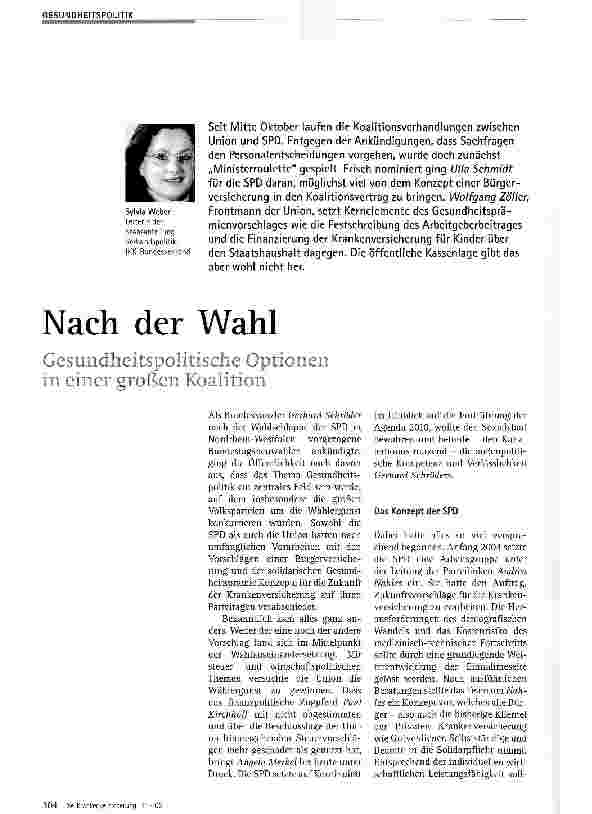 Vorschauseite 1: Nach der Wahl