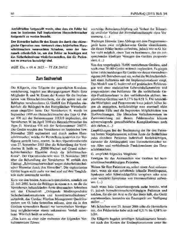 Vorschauseite 2: Fehlerhafte Herzschrittmacher