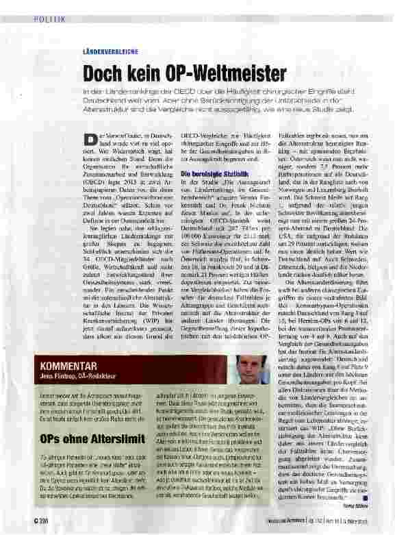 Vorschauseite 1: Doch kein OP-Weltmeister