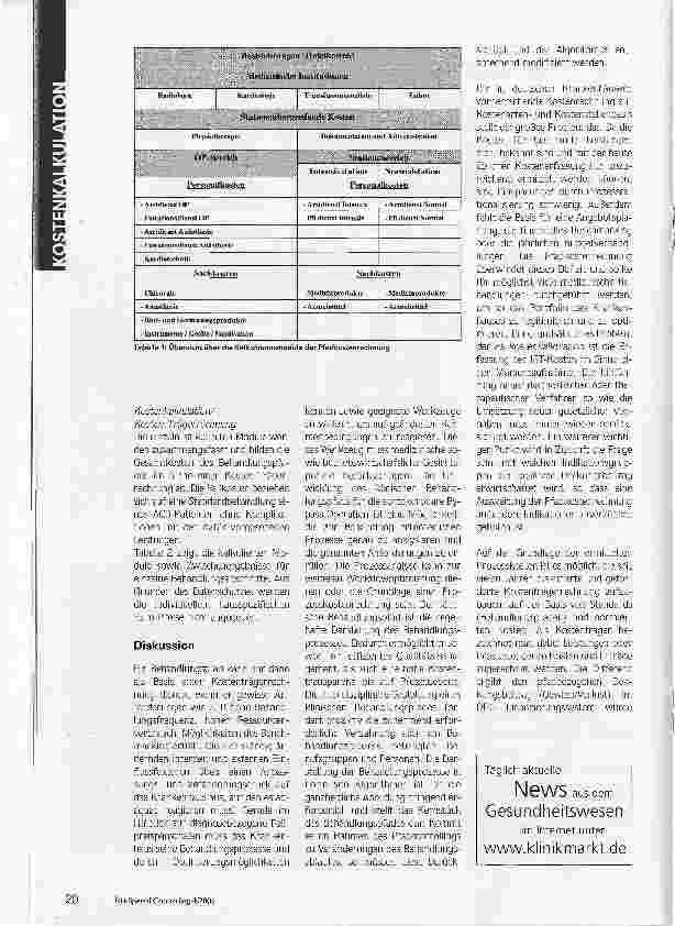 Vorschauseite 4: Optimierte Kostenkalkulation. Kostenträgerrechnungauf der Basis eines klinischen Behandlungspfades