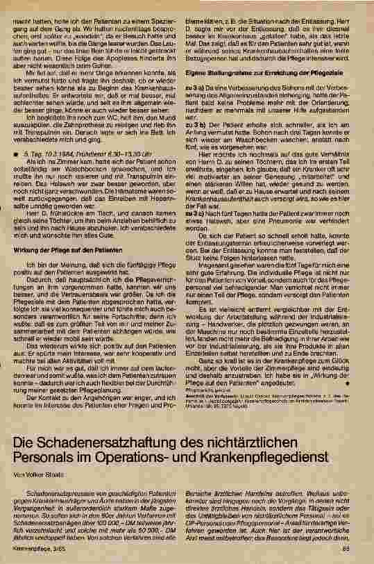 Vorschauseite 1: Die Schadensersatzhaftung des nichtärztlichen Personals im Operationsund Krankenpflegedienst