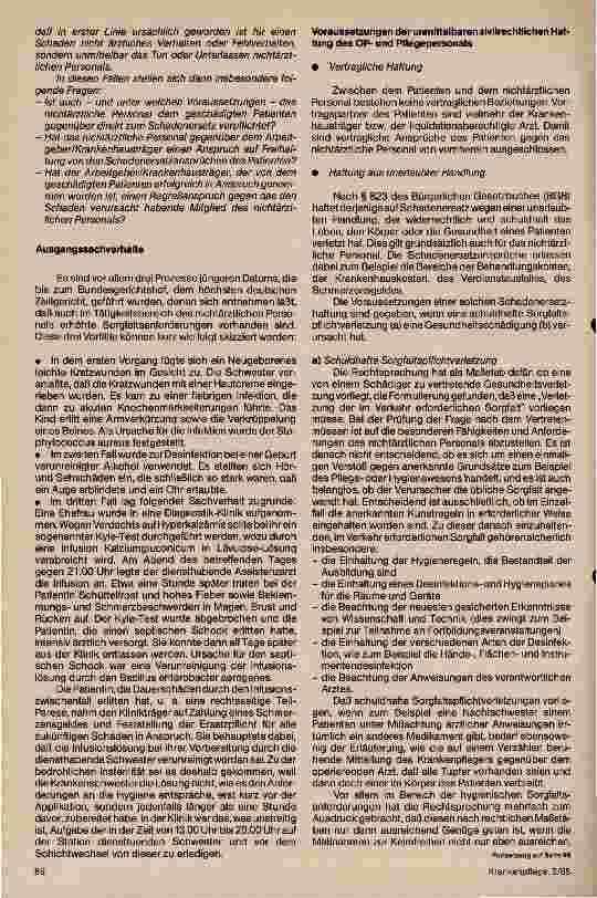Vorschauseite 2: Die Schadensersatzhaftung des nichtärztlichen Personals im Operationsund Krankenpflegedienst