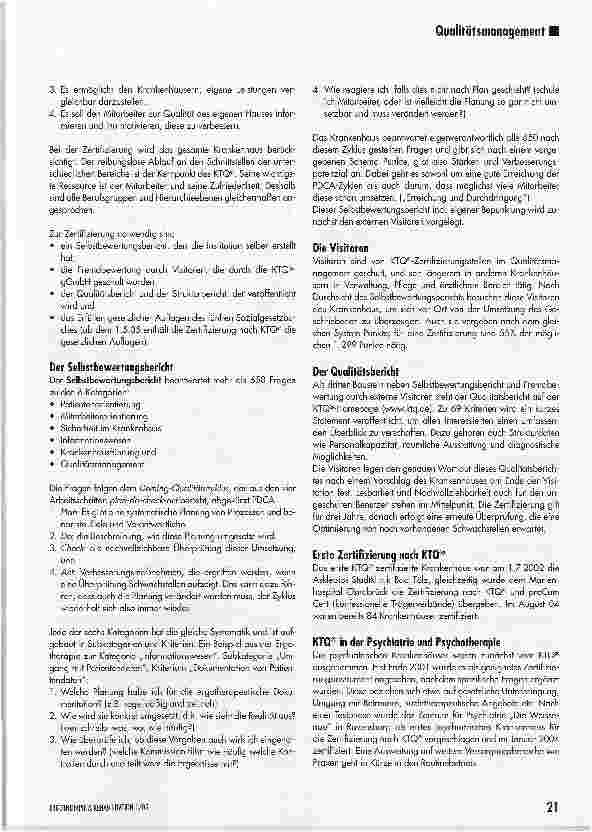 Vorschauseite 2: Der Zertifizierungsprozess in einem psychiatrischen Akutkrankenhauswertvoll auch für die ergotherapeutische Abteilung