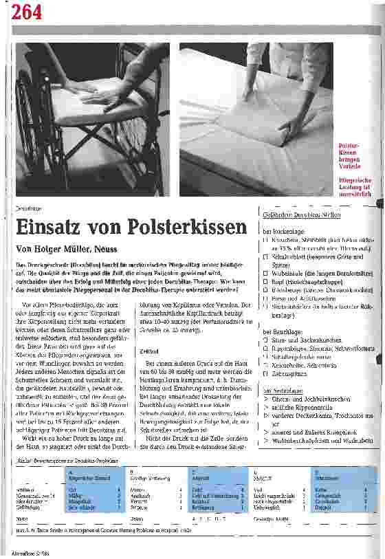 Vorschauseite 1: Einsatz von Polsterkissen Decubitus