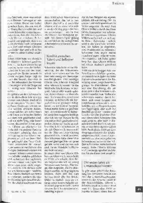 Vorschauseite 4: AstaStreffer (1895-1984)Die erste Unterrichtsschwester im Evangelischen Diakonieverein